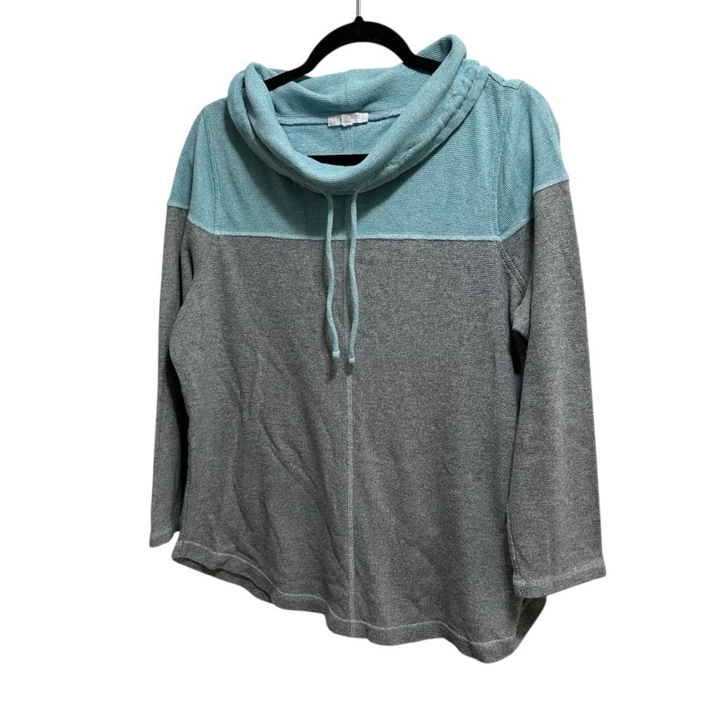 Talbots beachy coastal spring color block cowl neck pullover leisurewear top - Picture 3 of 10
